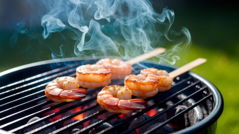 Grilling Shrimp On Charcoal Grill For Amazing Flavor