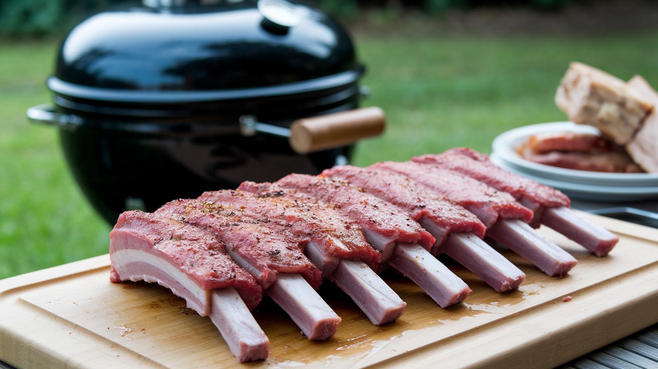 Pork Ribs Prep and Charcoal Grill Setup for Smoky Ribs.jpg